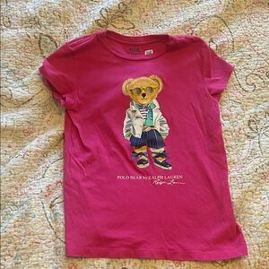 Ralph Lauren Kids' Pink Polo Bear Graphic Tee